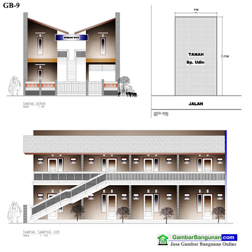 Desain rumah kos minimalis 2 lantai di Ambon