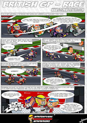 комикс MiniDrivers по гонке на Гран-при Великобритании 2013