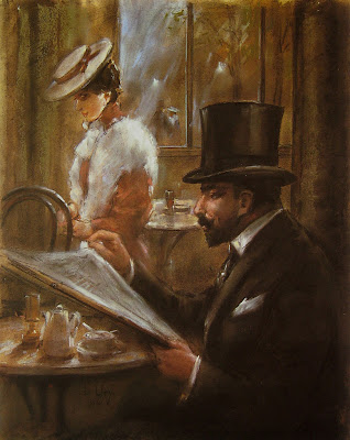 Lesser Ury - Im Cafe Bauer, 1898