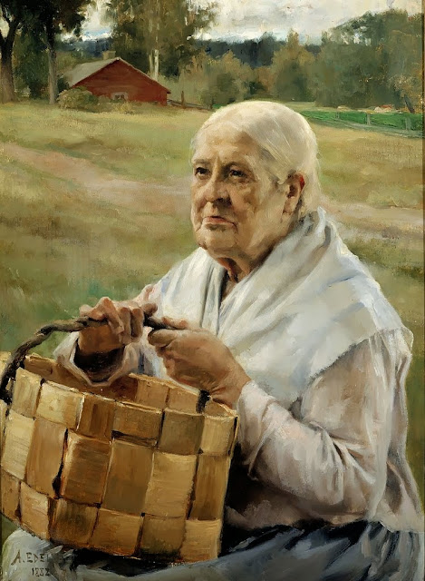 Albert Edelfelt - Old Woman with a Splint Basket