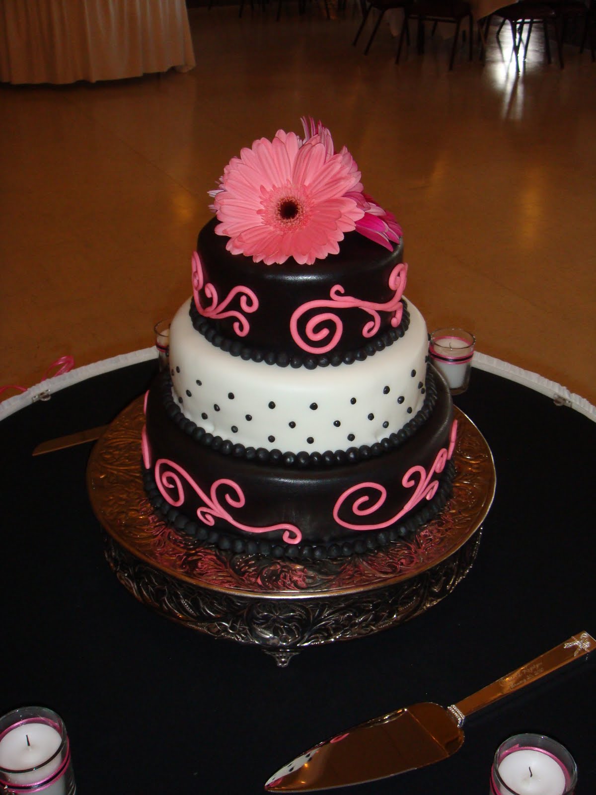 Pink and Black Wedding Cake Pink and Black Wedding Cake