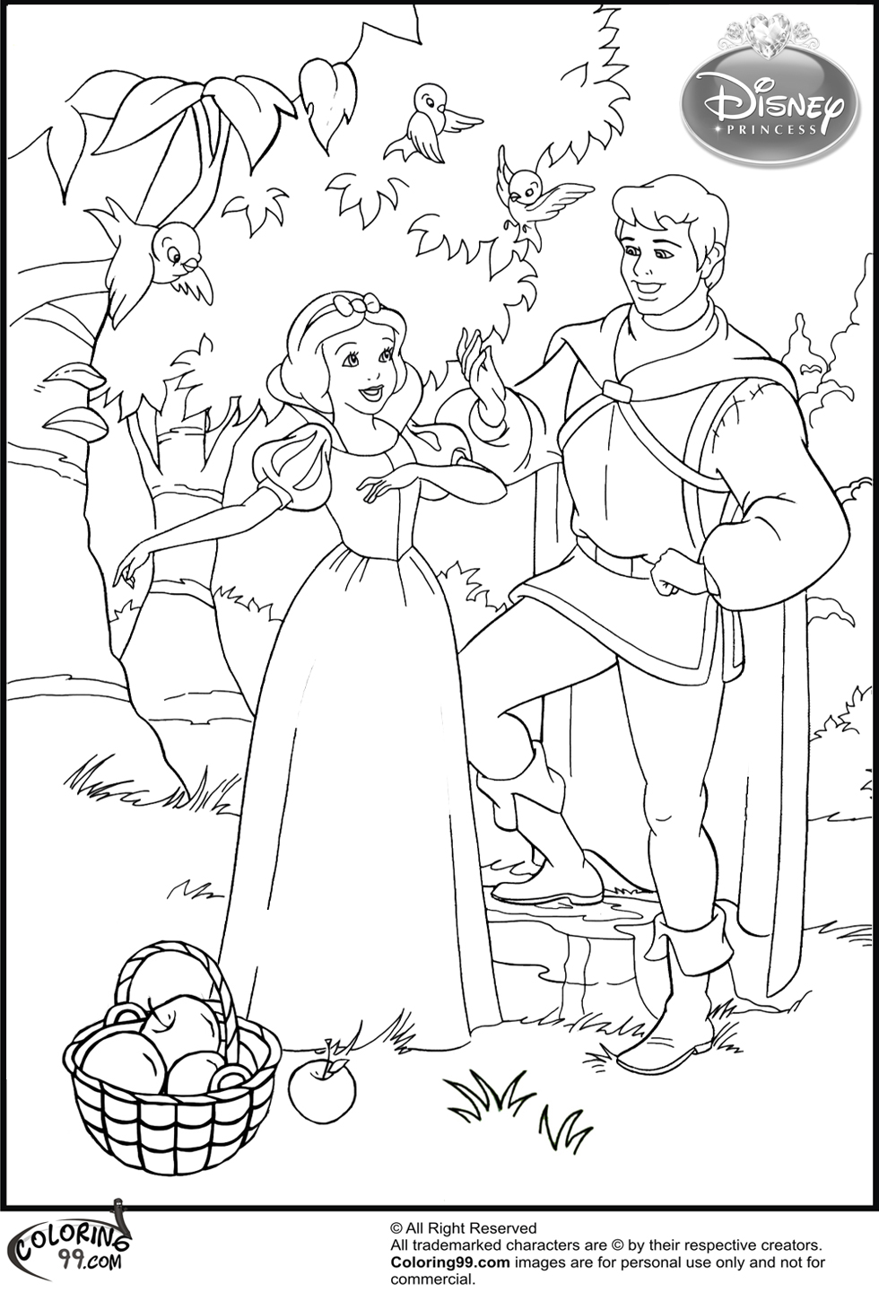Kids-n-fun 34 coloring pages of Snow White