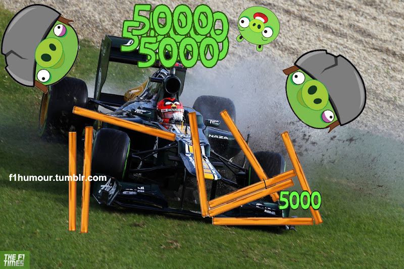 Хейкки Ковалайнен Caterham Angry Birds в действии фотошоп by F1Humour