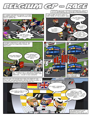 комикс Los MiniDrivers по гонке Гран-при Бельгии 2012