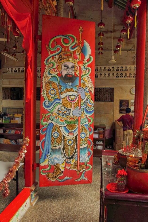 The insides of a Chinese temple in Georgetown, Malaysia