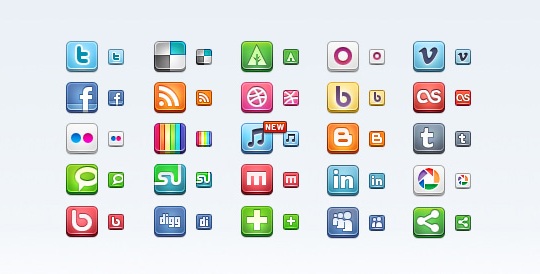 17Beautiful Social media Icon sets for Bloggers Social+media+Sleek+Icons
