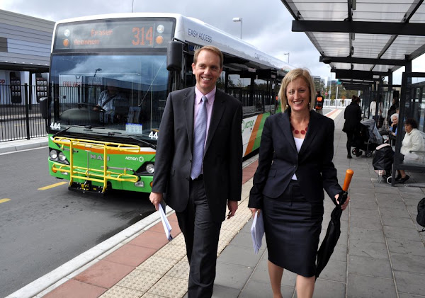 transport plan launch with simon corbell and katy gallagher