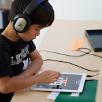 In our Montessori elementary programs, we use technology selectively and purposefully. It can be a great tool for making memorization more engaging. It also works well when immediate feedback is helpful--such as here, where a student traces, in correct order, the strokes of a Chinese character.