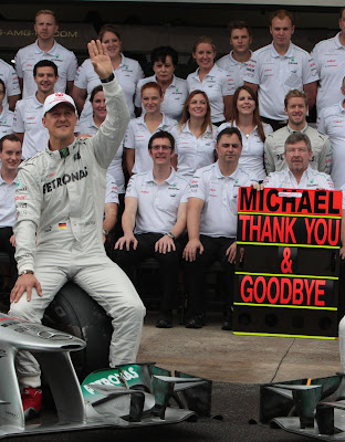 Михаэль Шумахер прощается с командой Mercedes и Формулой-1 на Гран-при Бразилии 2012