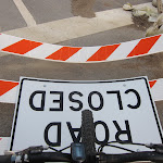 and as long as I'm photographing street signs...the road being closed never stops me on my bike