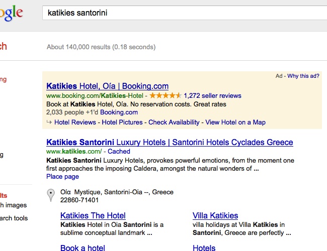 Hotel Adwords Sample Nelios.com Adwords Case