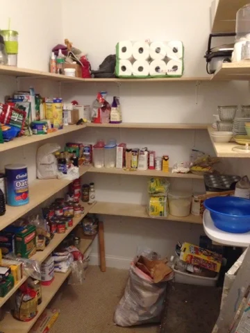 another view of new pantry shelves