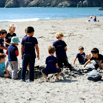 Mixed-age community in action! For this field trip, the teachers had prepared group games--but none were needed. As soon as the children arrive, they made up their own fun, playing across ages and girls with boys. Learning to be friends with those around you (as against separating out into cliques) is a key benefit of a Montessori education. Mixed-age community in action! For this field trip, the teachers had prepared group games--but none were needed. As soon as the children arrive, they made up their own fun, playing across ages and girls with boys. Learning to be friends with those around you (as against separating out into cliques) is a key benefit of a Montessori education.