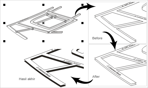 membuat penunjuk jalan 3d dengan coreldraw