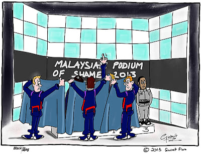 стыдливый подиум Гран-при Малайзии 2013 - комикс Black Flag