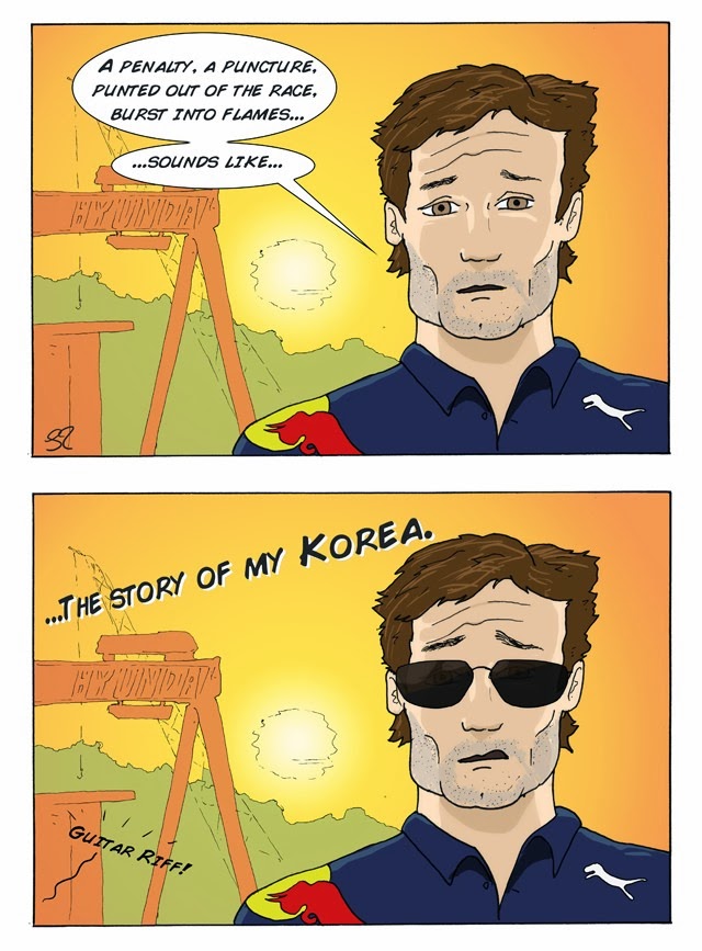 итория Марка Уэббера - комикс Stuart Taylor по Гран-при Кореи 2013