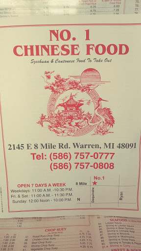 Chinese Restaurant «No 1 Chinese Food», reviews and photos, 2145 East 8 Mile Road, Warren, MI 48091, USA