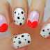 Half Hearts Fun Valentine's Nail Art