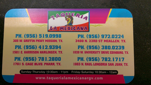 Mexican Restaurant «Taqueria La Mexicana», reviews and photos, 1501 E Harrison Ave, Harlingen, TX 78550, USA