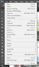 Menu file pada photoshop