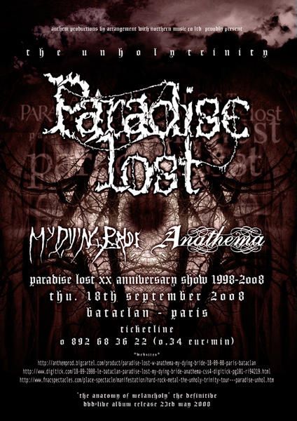 Paradise Lost + My Dying Bride + Anathema @ Le Bataclan, Paris 18/09/2008