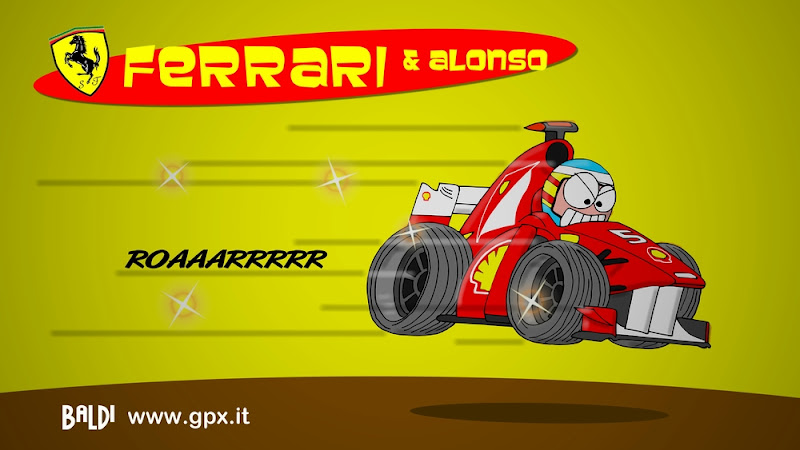Фернандо Алонсо и Ferrari 2011 комикс Baldi