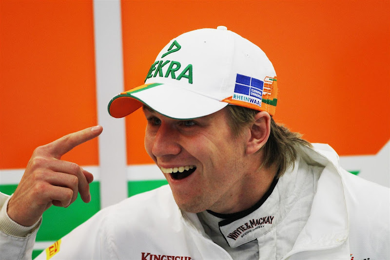 Нико Хюлькенберг с пальцем на Гран-при Бельгии 2012