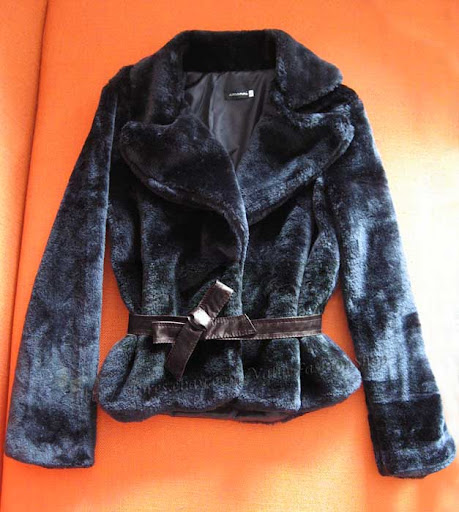 Womens Elegant Warm Faux Fur Coats Bowknot Belted Jackets Outerwear 