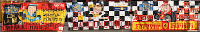 баннеры на трибунах от болельщиков Фернандо Алонсо на предсезонных тестах 2012 в Барселоне
