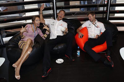 Джессика Мичибата, Дженсон Баттон и Майкл Кольер на Гран-при Монако 2013