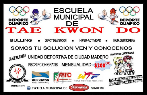 Escuela municipal de tae kwon do, Avenida rodolfo torre cantu, unidad deportiva, 89520 cd madero, TAMPS, México, Escuela de artes marciales | TAMPS