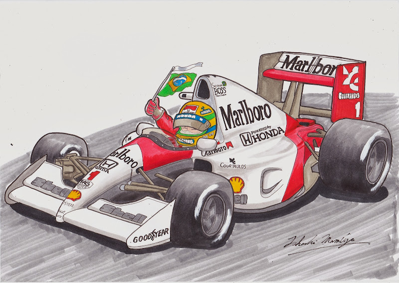 Айртон Сенна McLaren MP4-6 - рисунок mamibou