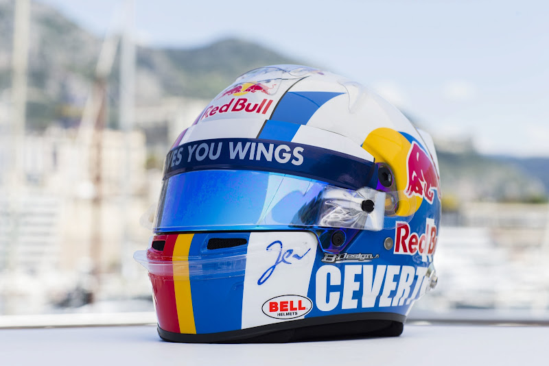 Жан-Эрик Вернь и трибьют шлем в честь Франсуа Севера на Гран-при Монако 2013