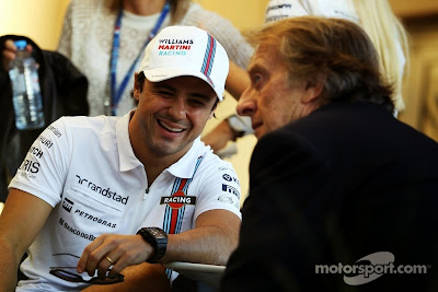 Фелипе Масса смеется на Лукой ди Монтедземоло на Гран-при Бахрейна 2014