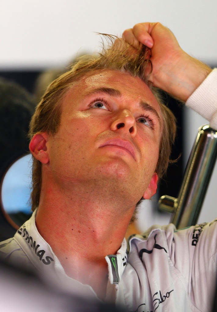 Нико Росберг вырывает волосы на Гран-при Испании 2014