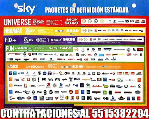 Sky Contrataciones, 07550, Estado de Zacatecas 127, Providencia, Ciudad de México, CDMX, México, Empresa de televisión por cable | PUE