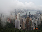 View of Hong Kong island, Victoria Harbor and Kowloon on the other side