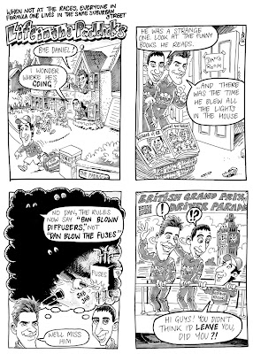 Комикс Life in the Paddocks: Даниэль Риккардо покидает Себастьяна Буэми и Хайме Альгерсуари перед Гран-при Великобритании 2011