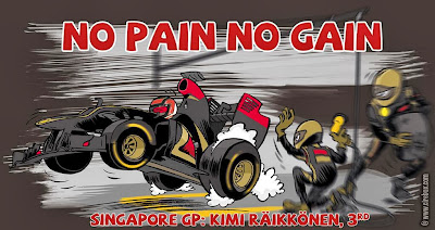 Кими Райкконен комикс No Pain No Gain от Cirebox по Гран-при Сингапура 2013