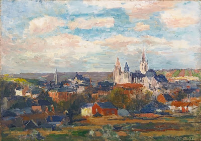 Albert Lebourg - Vue d'Evreux avec la cathédrale Notre Dame