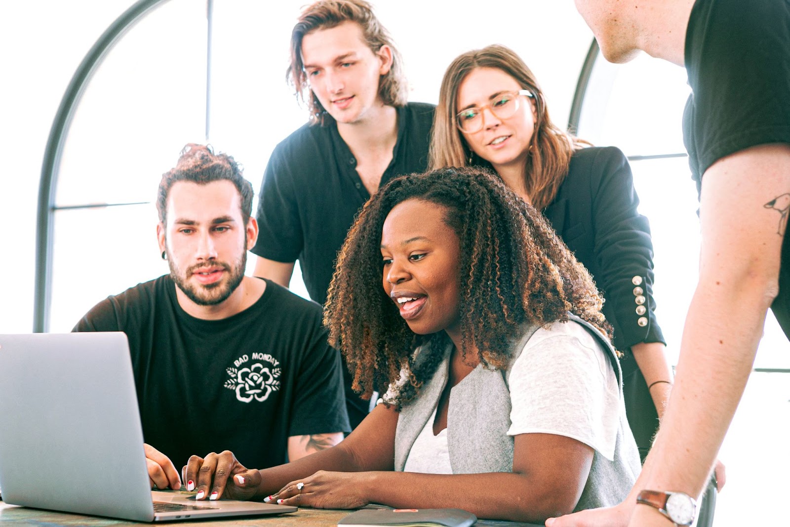 people in front of the computer