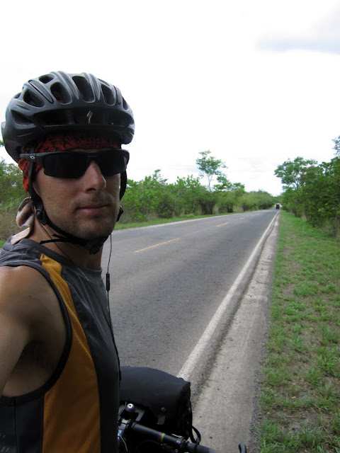 An attempted smile on the hot Costa Rican roads