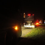 yay...the bus broke again...another big pool of oil on the road