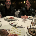 Troy enjoys the light dinner conversation