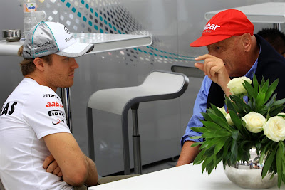 Нико Росберг и Ники Лауда на Гран-при Бразилии 2012