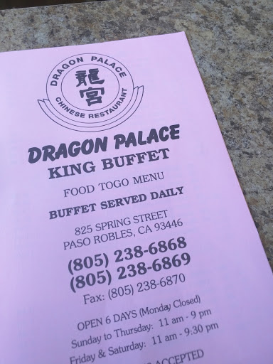 Chinese Restaurant «Dragon Palace King Buffet», reviews and photos, 825 Spring St, Paso Robles, CA 93446, USA