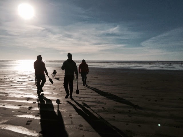 Clam digging on the Washington Coast