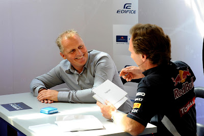 Кристиан Хорнер и Джонни Херберт в викторине Speed and Intelligence на Гран-при Италии 2012