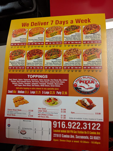 Pizza Restaurant «Red Runner Pizza», reviews and photos, 2210 El Camino Ave, Sacramento, CA 95821, USA