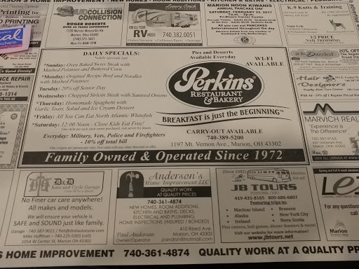 Restaurant «Perkins Restaurant & Bakery», reviews and photos, 1197 Mt Vernon Ave, Marion, OH 43302, USA